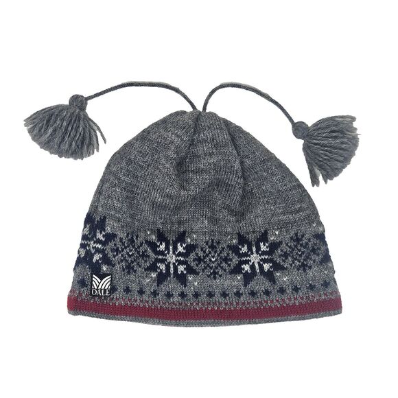 DALE OF NORWAY Official Olympic Wool Hat Adult Tassels Gray Blue Red Unisex - Picture 1 of 7